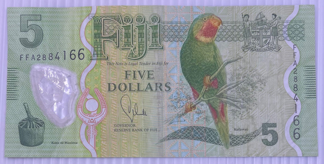 Fiji 2012 5 Dollars P-115 Circulated World Banknote Note Shown — front
