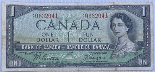 Canada 1954 1 Dollar P-66b Circulated World Banknote