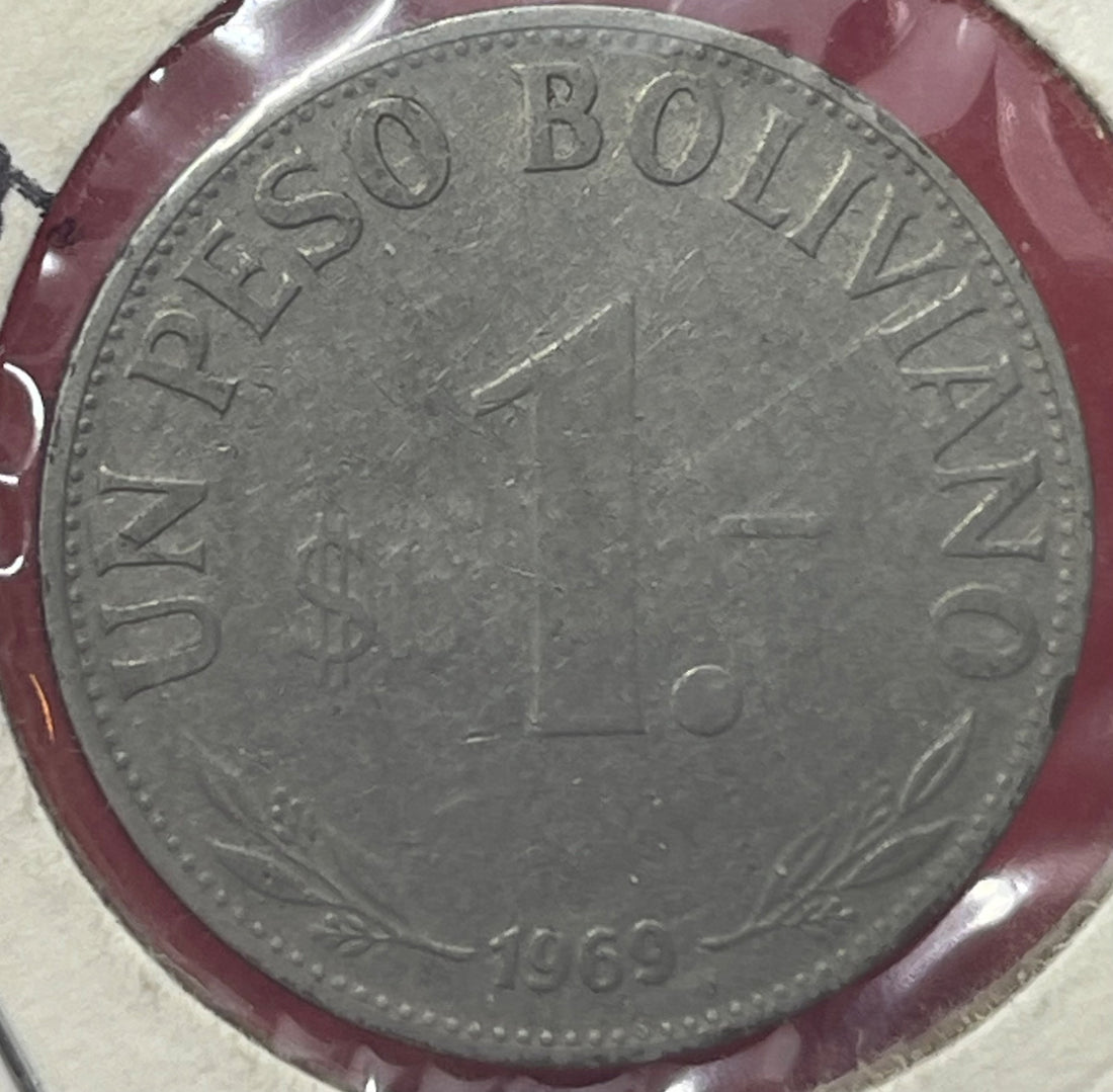 Bolivia 1969 1 Peso Boliviano KM-183 Circulated World Coin Item Shown — front