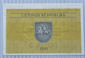 Lithuania 1991 0.10 Talonas P-29 UNC World Banknote Note Shown — front