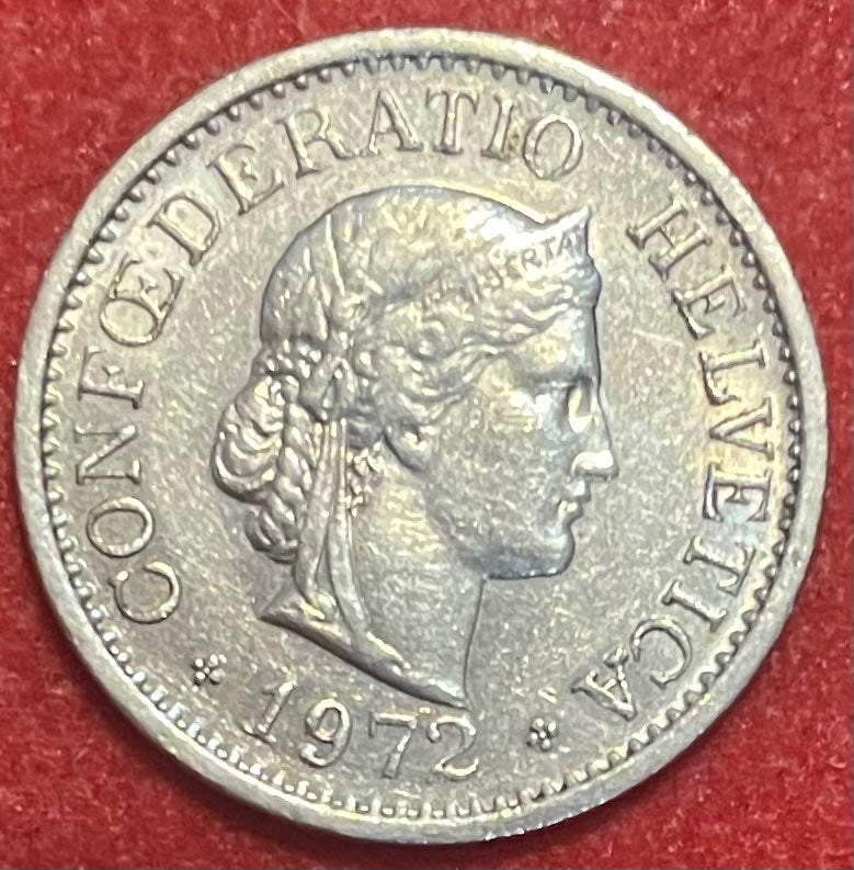 Switzerland 1972 10 Rappen Swiss Franc (CHF) Circulated World Coin From Lot — front