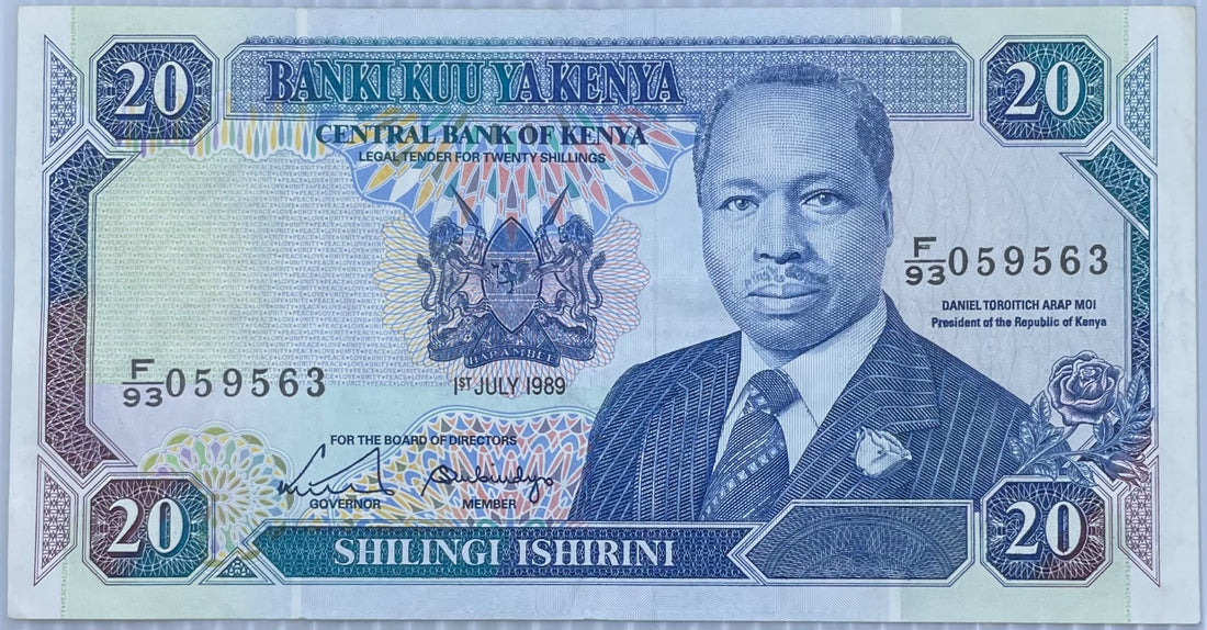 Kenya 1989 20 Shillings P-29 Circulated World Banknote From Lot — front