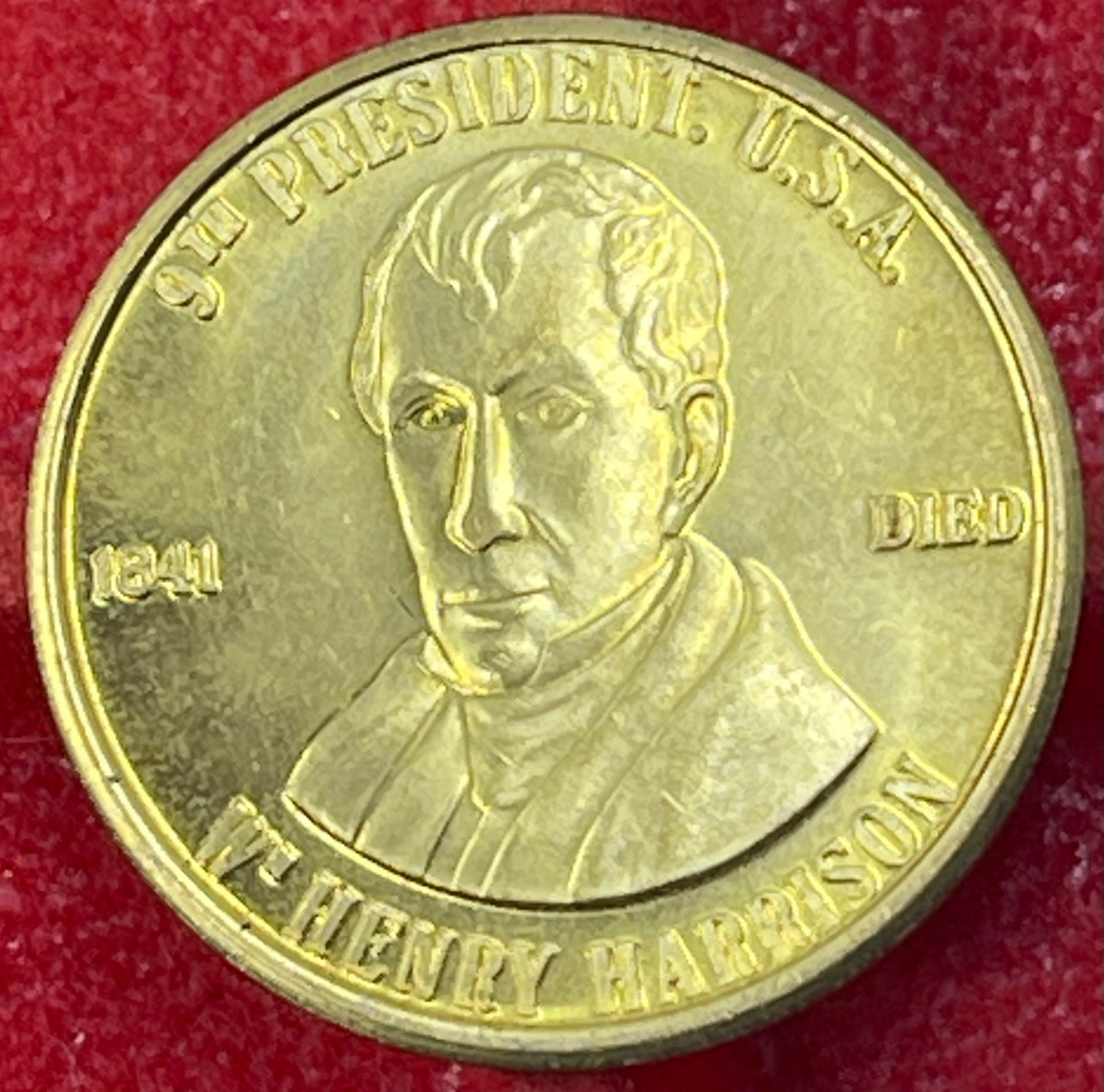 United States c.1968-1969 None (token) Shell Oil 'Presidents' promotional tokens Brass, gold-colored Circulated Token Item Shown — front