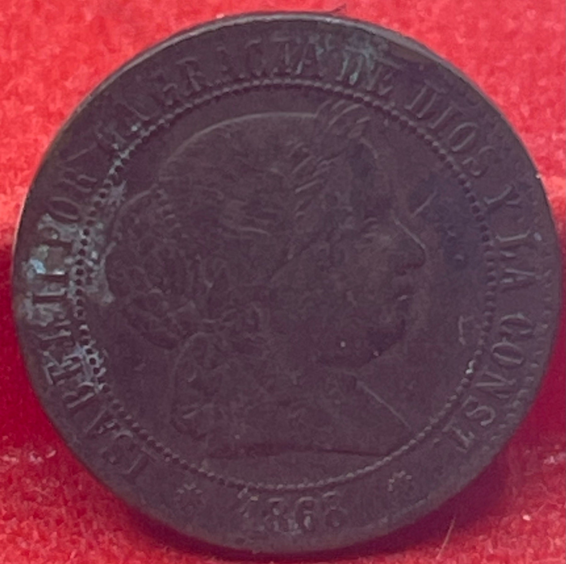 Spain 1868 10 Céntimos de Escudo Circulated World Coin — front