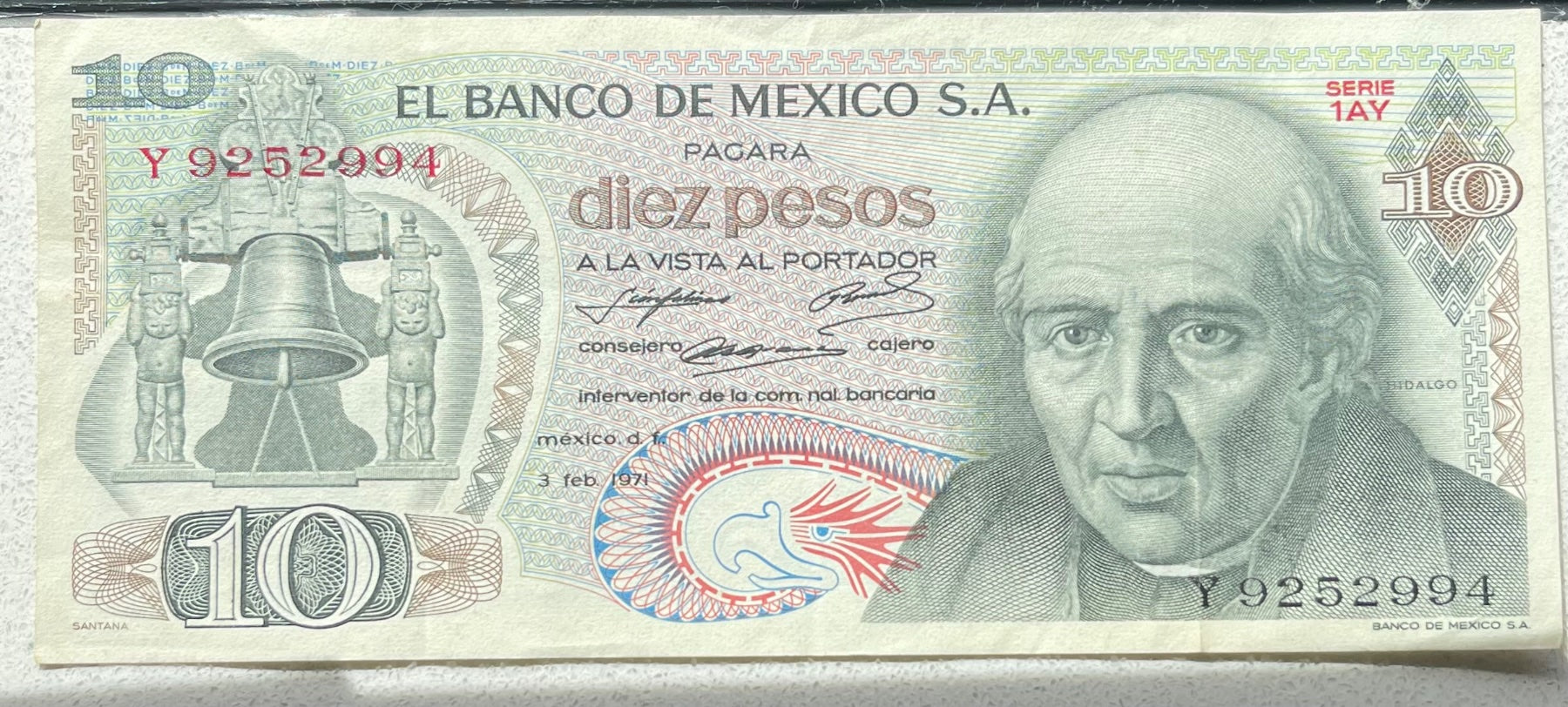 Mexico 1981 10 Pesos P-63 Circulated World Banknote — front
