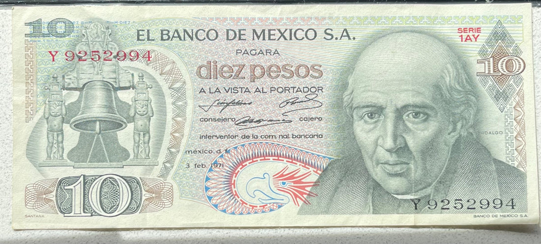 Mexico 1981 10 Pesos P-63 Circulated World Banknote — front
