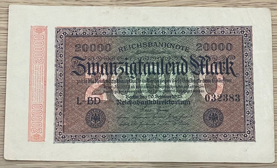 Germany 1923 20000 Mark P-85 Circulated World Banknote