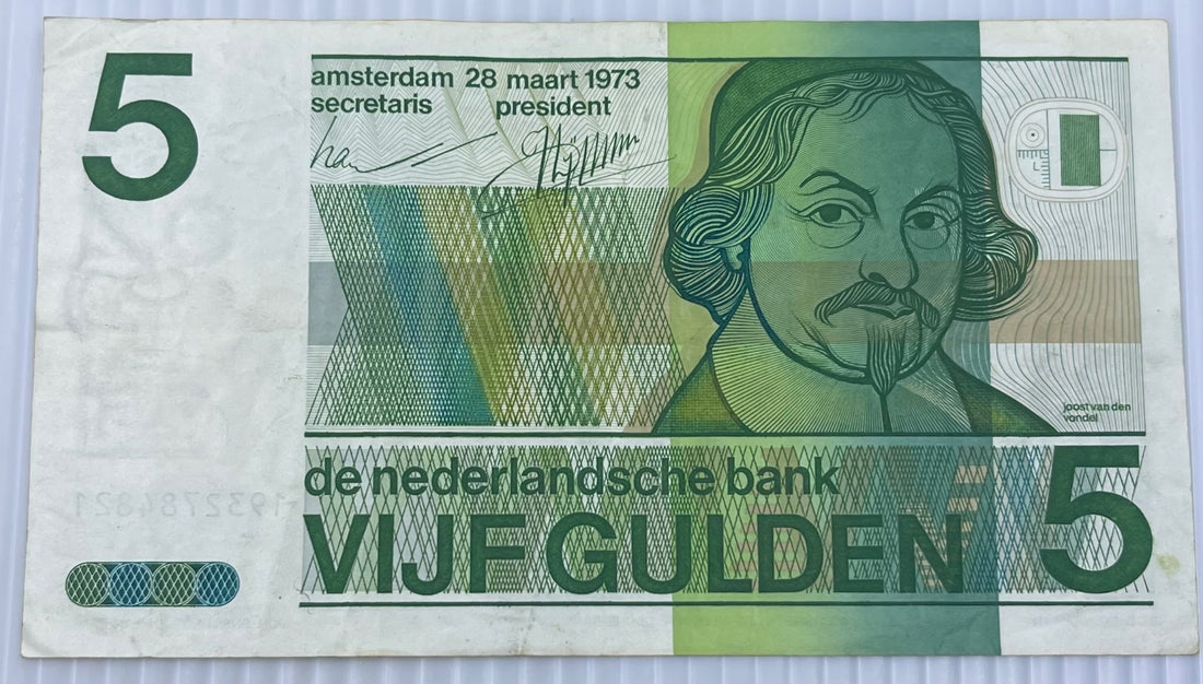 Netherlands 1973 5 Gulden P-95 Circulated World Banknote — front