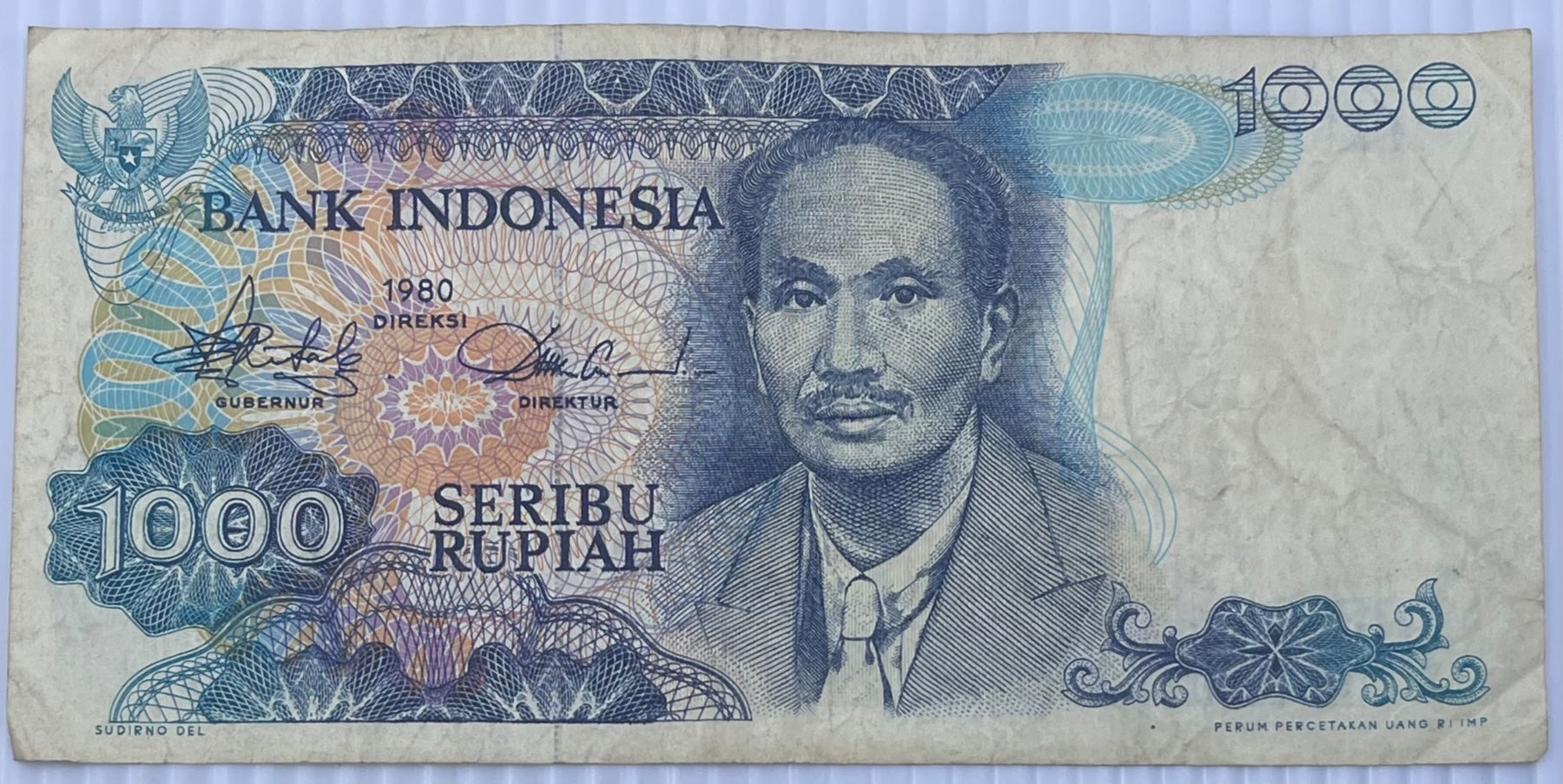 Indonesia 1980 1000 Rupiah P-119 Circulated World Banknote — front