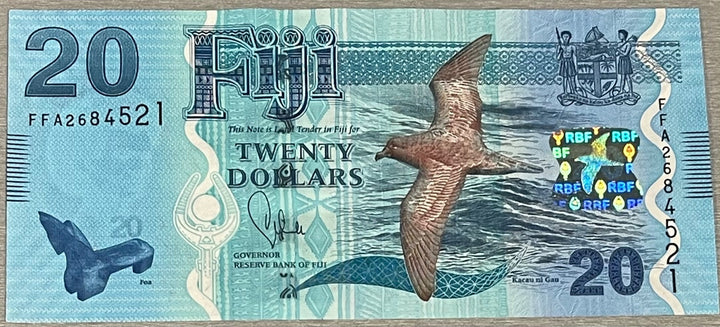 Fiji 2012 20 Dollars P-122 Circulated World Banknote From Lot — front