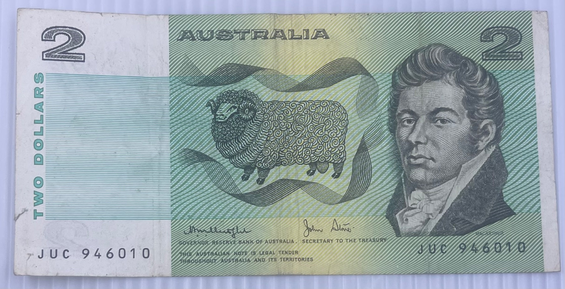 Australia 1976 2 Dollars P-43 Circulated World Banknote — front
