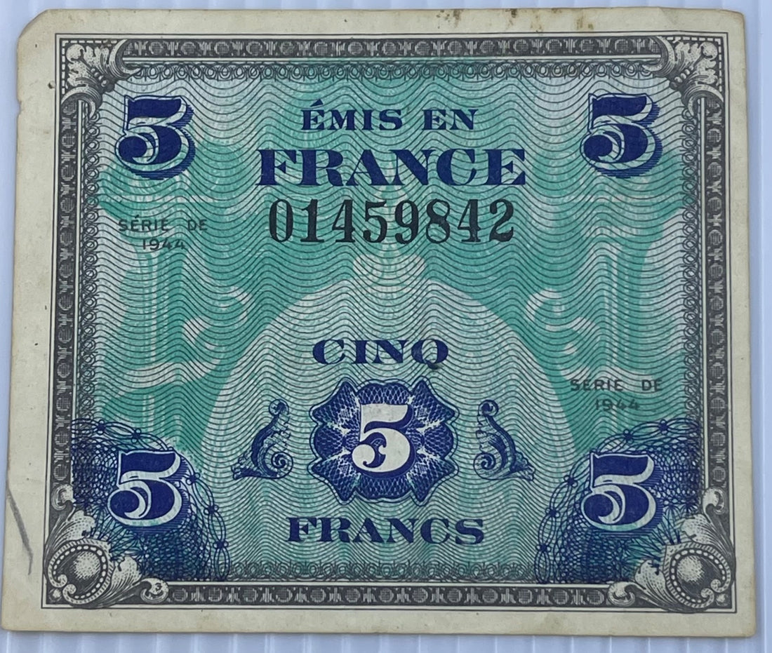 France 1944 5 Francs M2 Circulated World Banknote — front