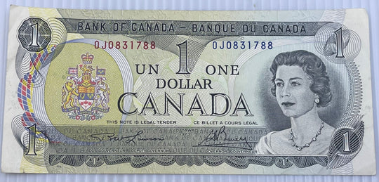 Canada 1973 1 Dollar P-85 Circulated World Banknote
