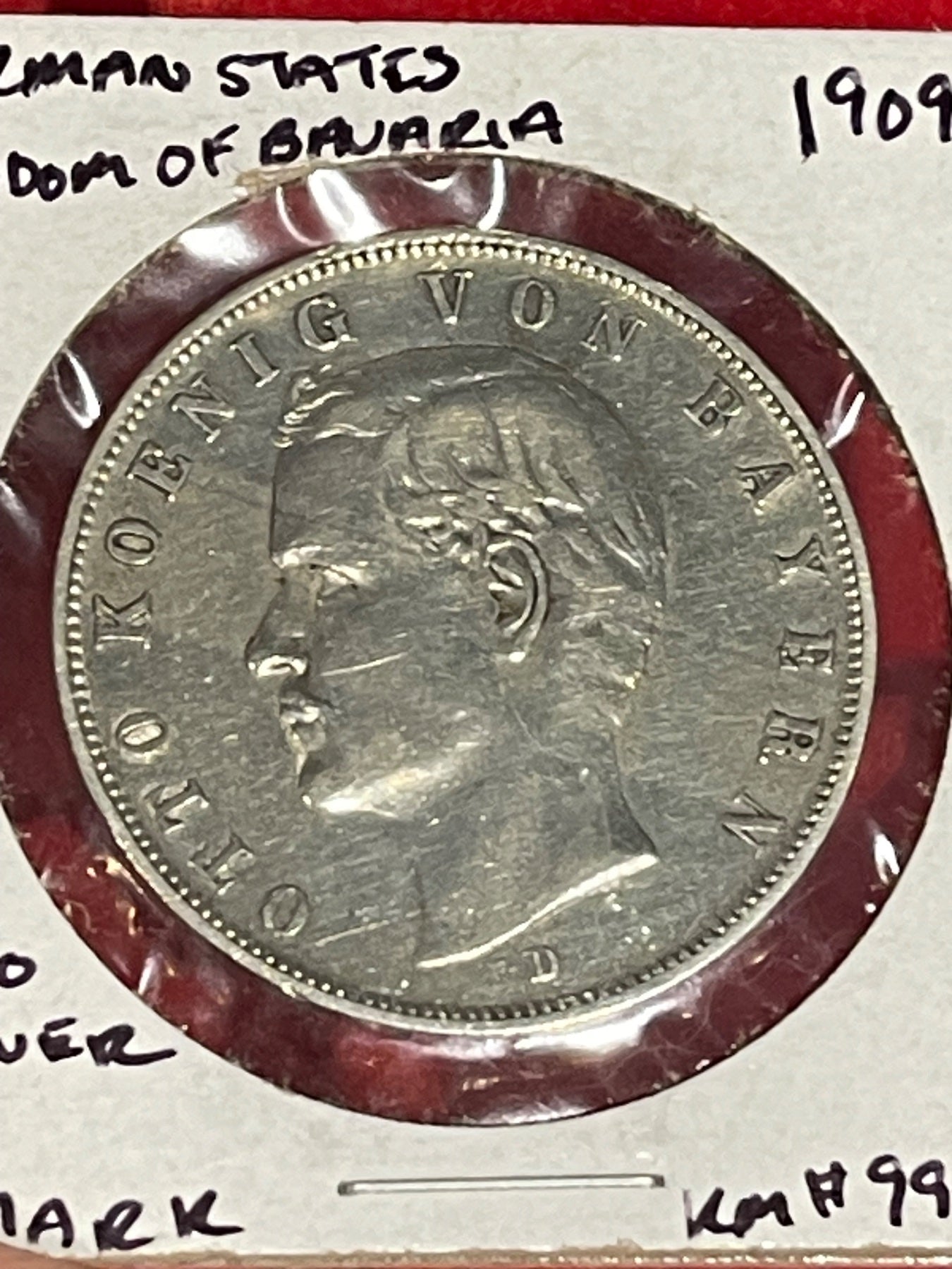 Germany 1909 3 Mark Circulated World Coin P-KM-996 Circulated World Coin Item Shown — front