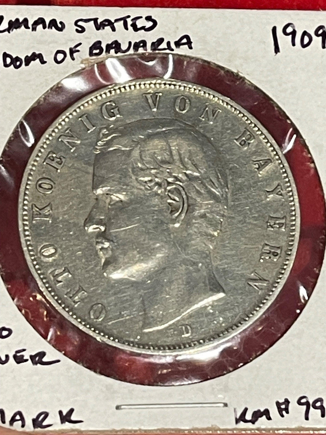 Germany 1909 3 Mark Circulated World Coin P-KM-996 Circulated World Coin Item Shown — front