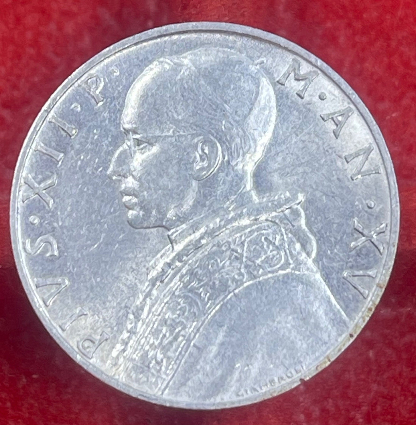 Vatican City 1953 10 Lire KM-52 AUNC World Coin Item Shown — front