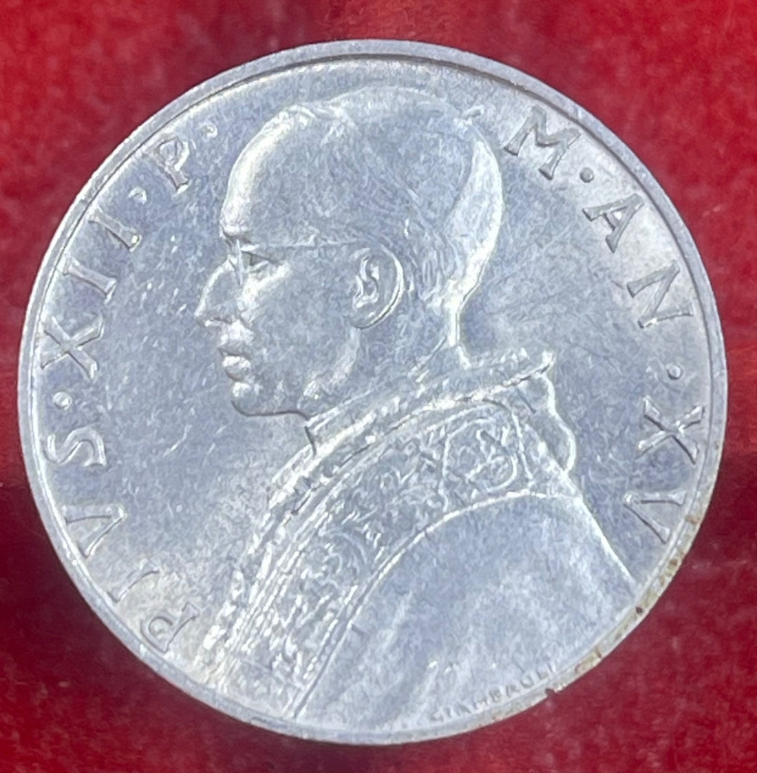 Vatican City 1953 10 Lire KM-52 AUNC World Coin Item Shown — front