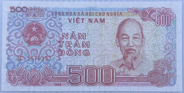 Vietnam 1988 500 Đồng P-95/P-96 (estimated) P-101 UNC World Banknote — front