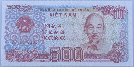 Vietnam 1988 500 Đồng P-95/P-96 (estimated) P-101 UNC World Banknote
