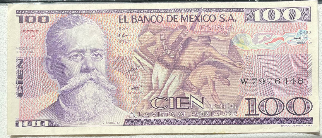 Mexico 1981 100 Pesos P-74 UNC World Banknote — front
