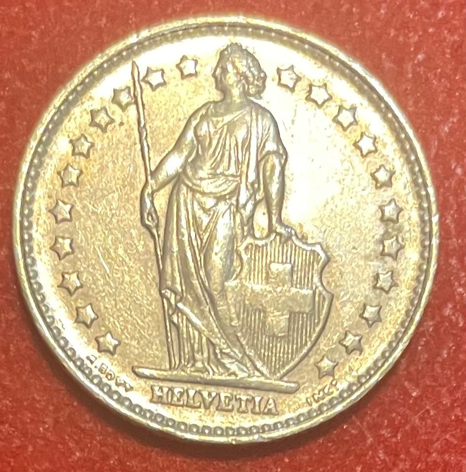 Switzerland 1969 1 Franc Swiss franc (CHF) KM-27 Circulated World Coin From Lot — front