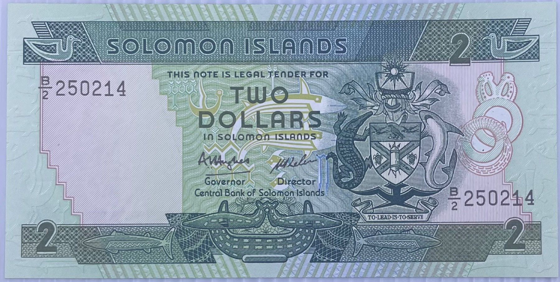 Solomon Islands 1986 2 Dollars P-13 UNC World Banknote Note Shown — front