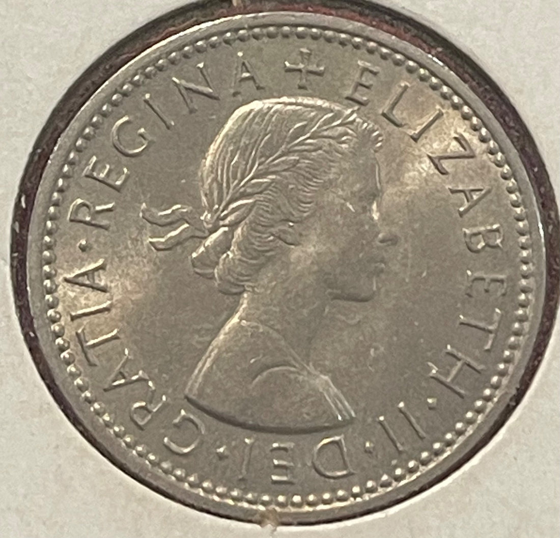 England 1964 One Shilling Circulated World Coin Item Shown — front