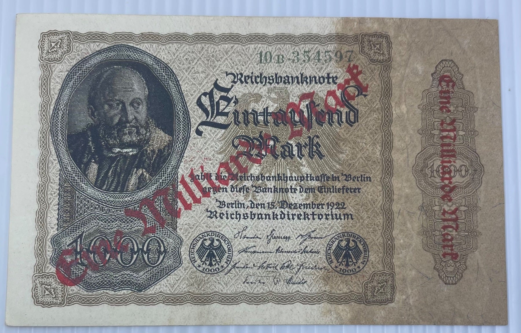 Germany 1923 1,000,000 Mark P-113 UNC World Banknote Note Shown — front