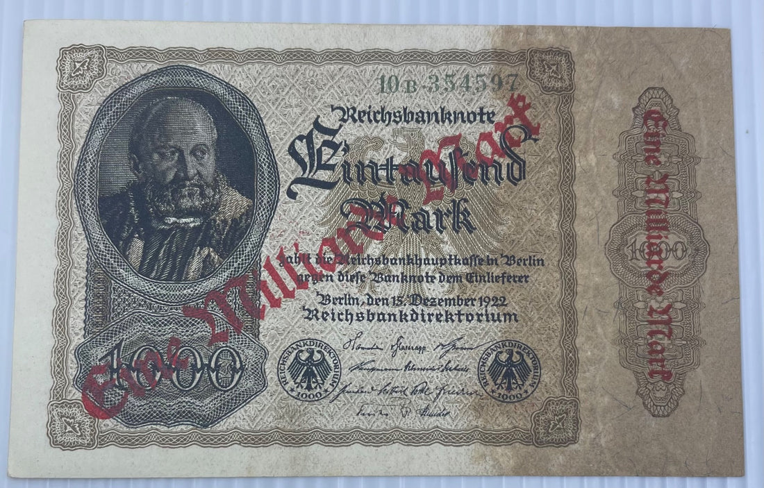 Germany 1923 1,000,000 Mark P-113 UNC World Banknote Note Shown — front