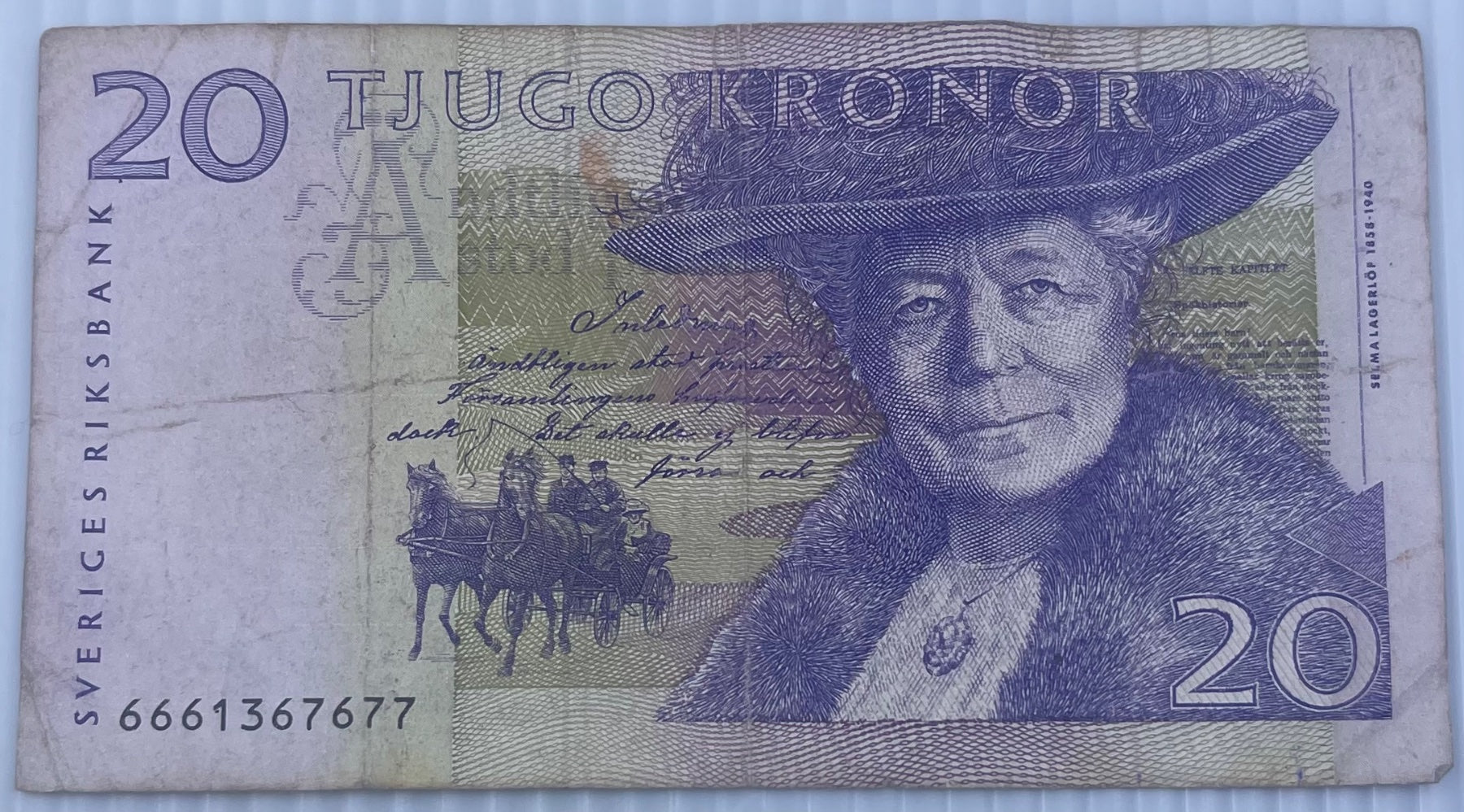 Sweden 1991 20 Kronor P-62 Circulated World Banknote — front