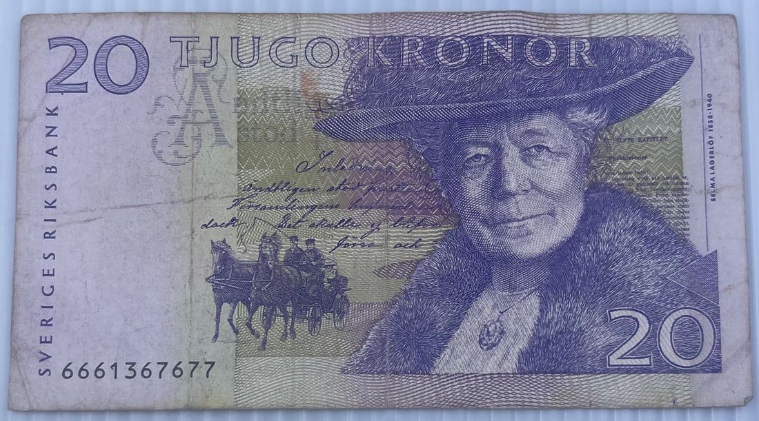 Sweden 1991 20 Kronor P-62 Circulated World Banknote — front