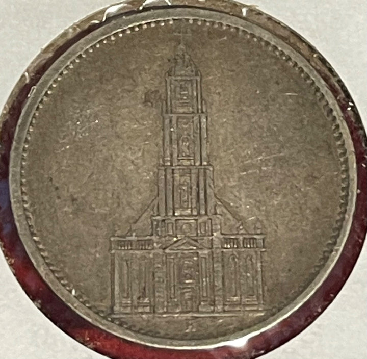 Germany 1934 5 Reichsmark Circulated World Coin P-KM-86 Circulated World Coin Item Shown — front