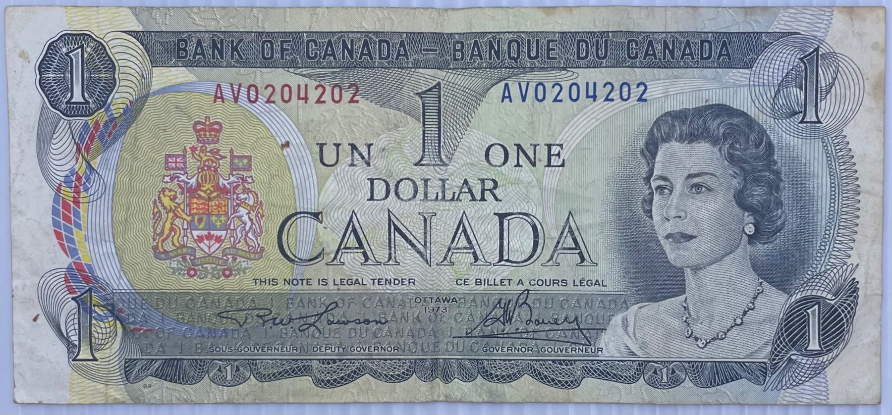 Canada 1973 1 Dollar Circulated World Banknote Note Shown — front