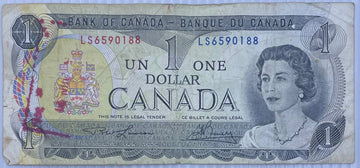 Canada 1973 1 Dollar P-85 Circulated World Banknote — front