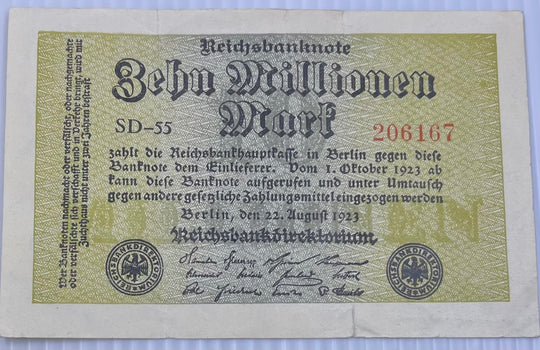 Germany 1923 10 Million P-106A Circulated World Banknote