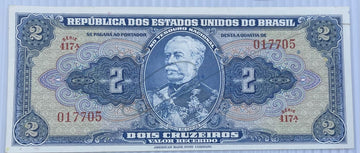 Brazil 1944 2 Cruzeiro P-133 AU World Banknote — front