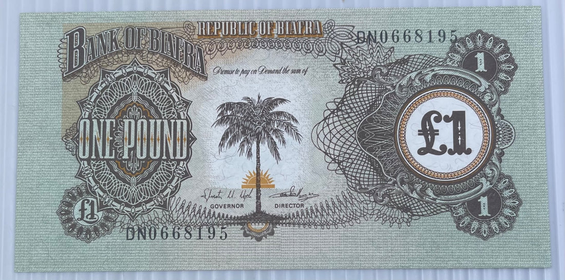 Biafra 1968 1 Pound P-3 UNC World Banknote From Lot — front