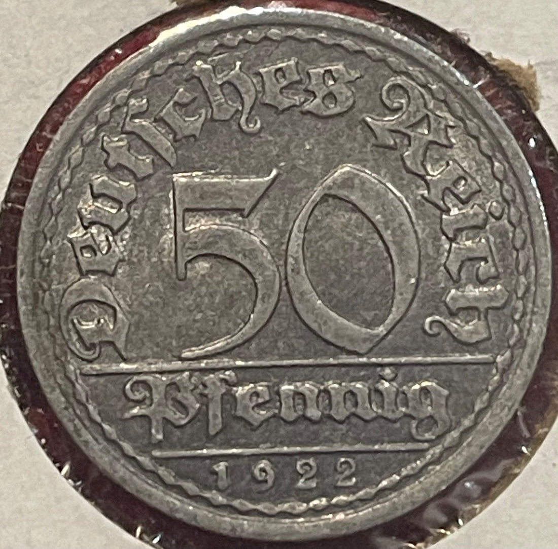 Germany 1922 F 50 Pfennig KM-27 Circulated World Coin — front