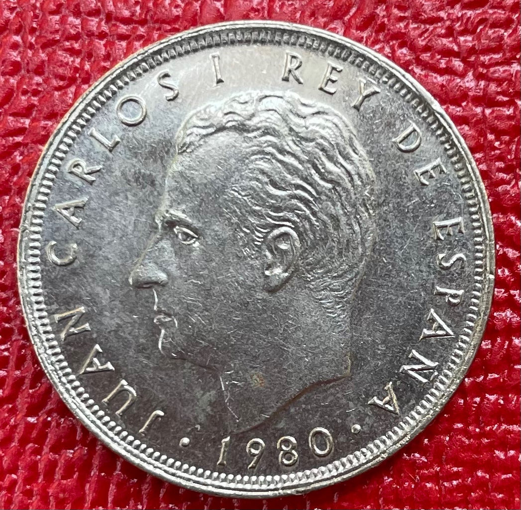 Spain 1980 25 pesetas Circulated World Coin Item Shown — front