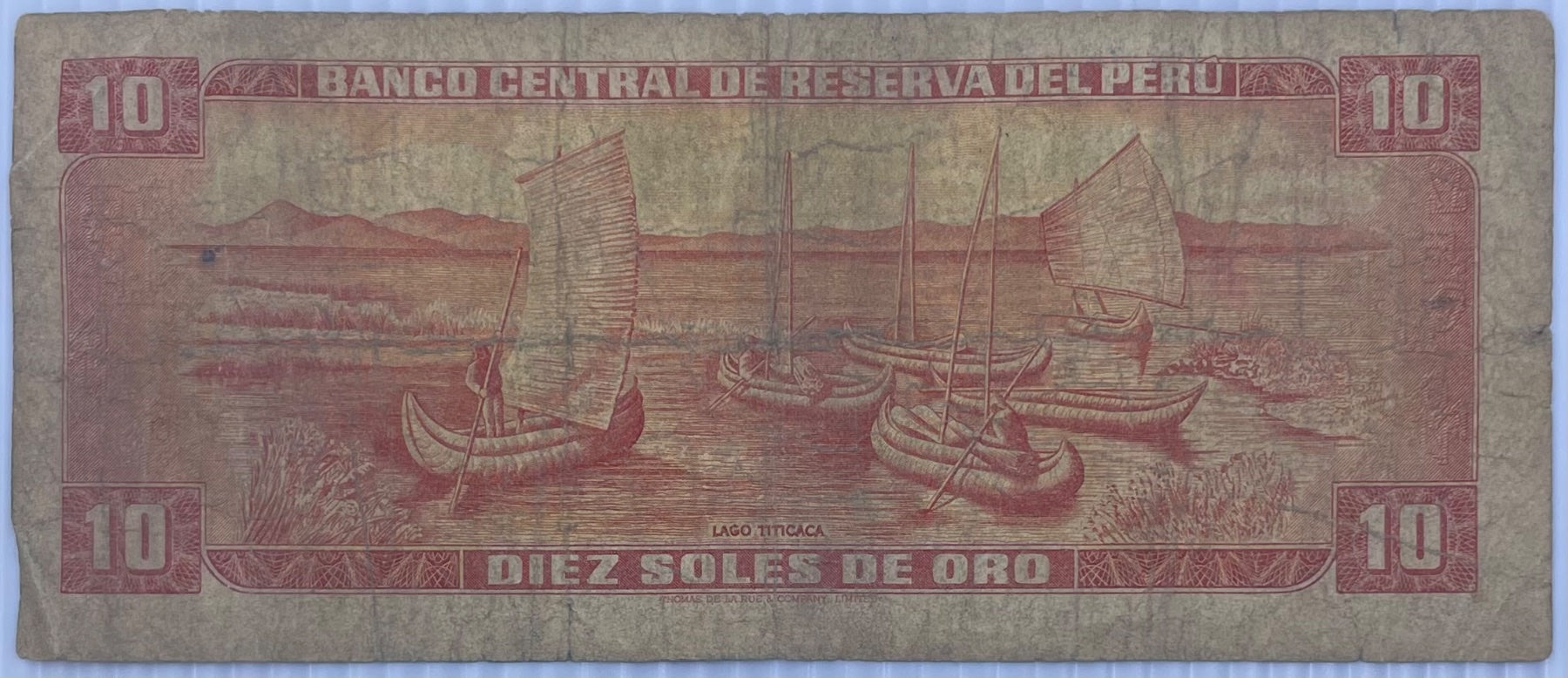 Peru 1975 10 Soles de Oro P-86 Circulated World Banknote — front