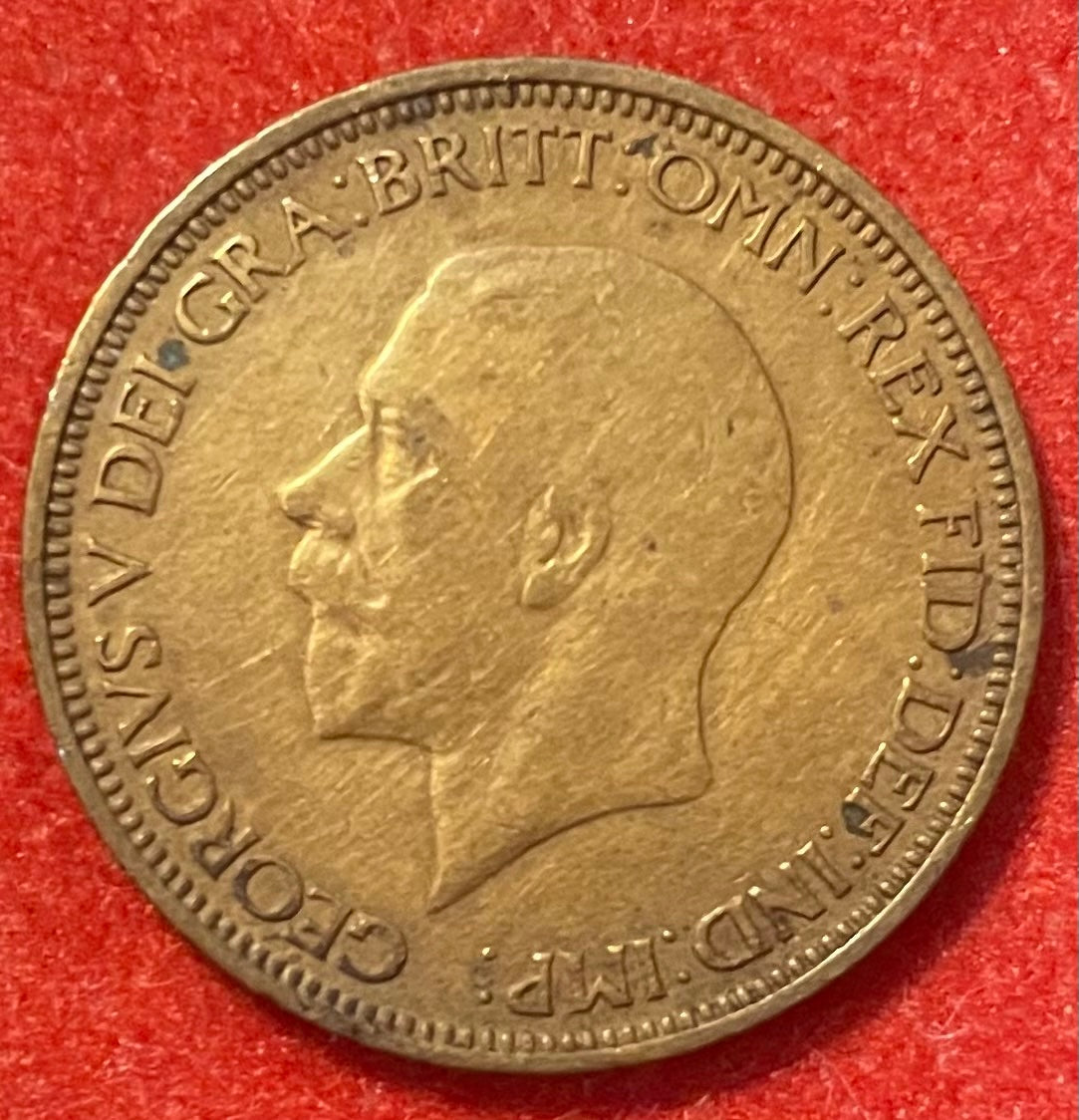 United Kingdom 1936 Half Penny (1/2d) Pound Sterling (pre-decimal) KM-810 Circulated World Coin Item Shown — front