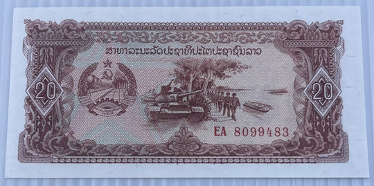 Laos 1979 20 Kip P-28 AU World Banknote