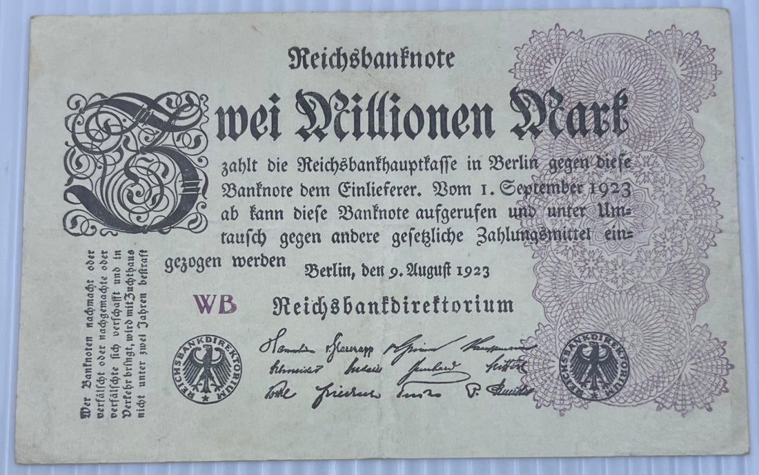 Germany 1924 2 Millionen Mark P-104A Circulated World Banknote — front