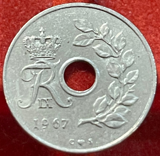 Denmark 1967 25 Øre KM-855.1 Circulated World Coin