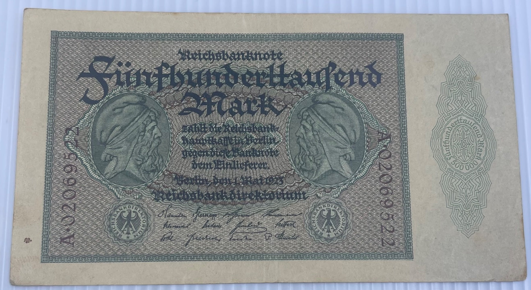Germany 1923 500000 Mark P-88 Circulated World Banknote — front