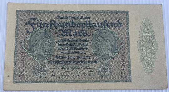 Germany 1923 500000 Mark P-88 Circulated World Banknote