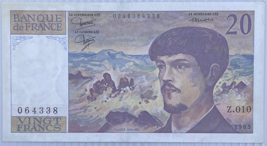 France 1983 20 Francs Circualted World Banknote Note Shown