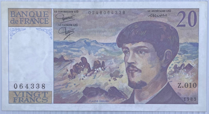 France 1983 20 Francs Uncirculated World Banknote Note Shown — front