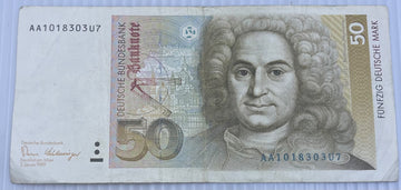 Germany 1989 50 Mark P-40 Circulated World Banknote — front