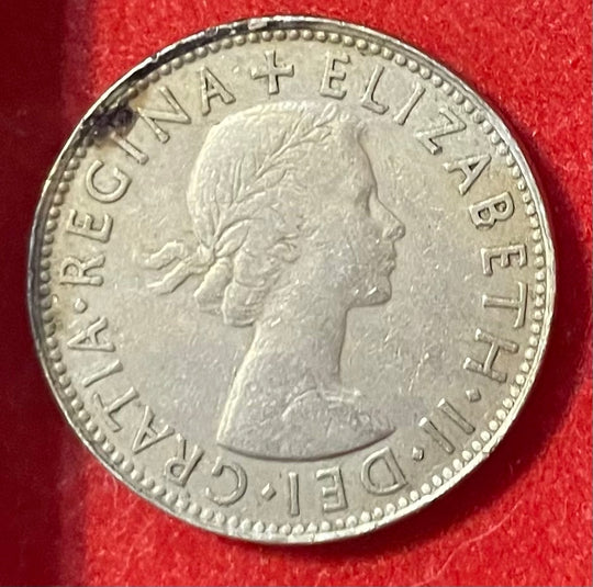United Kingdom 1954 Two Shillings (Florin) Pound Sterling (pre-decimal) KM-890 Circulated World Coin Item Shown